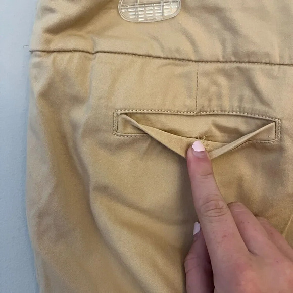 Lilly Pulitzer Womens Beige Palm Beach Fit Pants 4 Straight Side Zip Flat Front - Picture 8 of 12